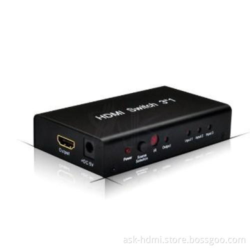 Audio video switcher box 3 input 1 output